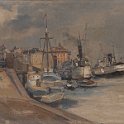 Embankment Neva Leningrad 1945 oil on canvas 36x57